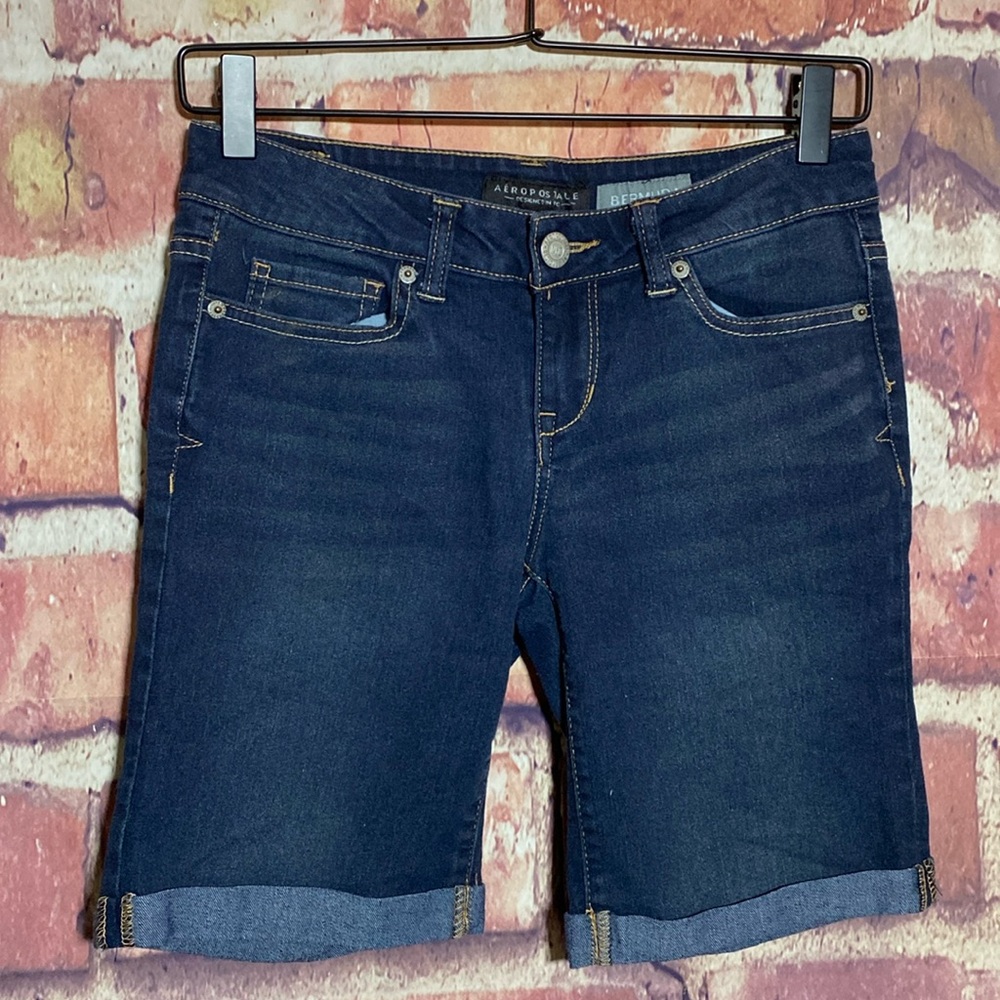 Aeropostale Bermuda Shorts - 0 Dark Wash EUC